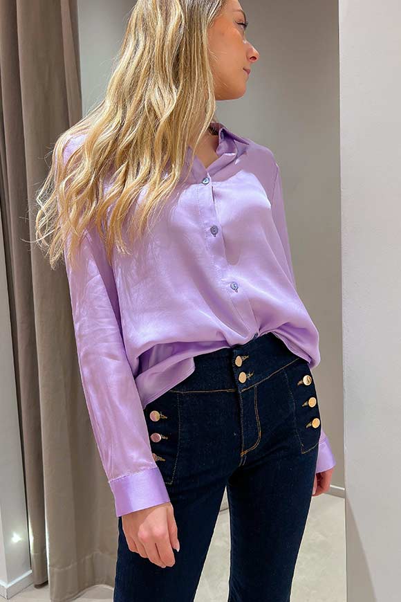 Vicolo - Basic lilac satin shirt