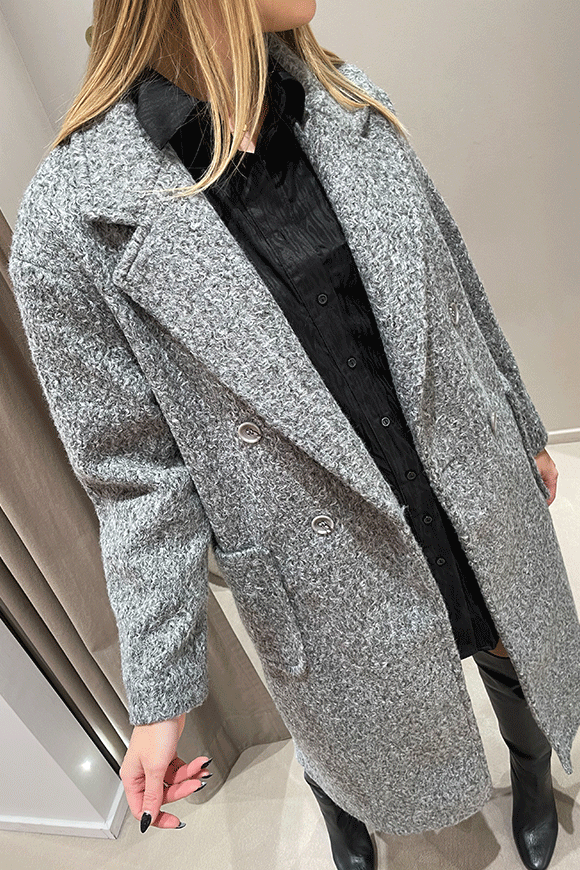 Glamorous - Cappotto grigio doppiopetto con tasconi