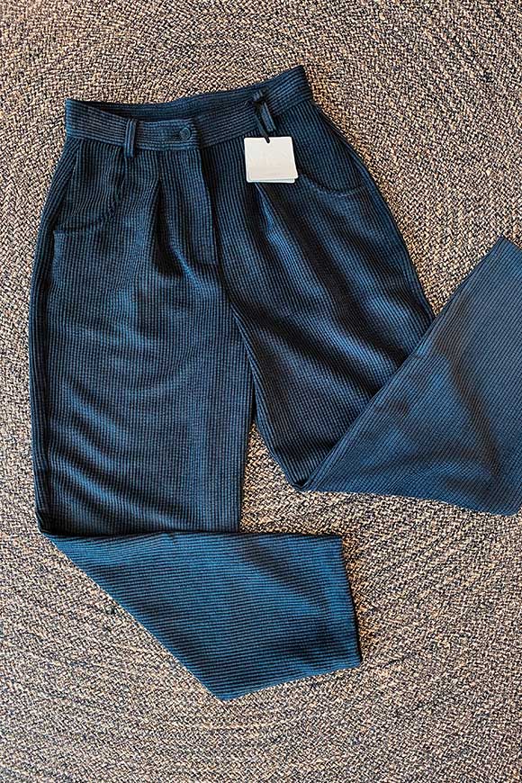 Vicolo - Black corduroy trousers in velvet