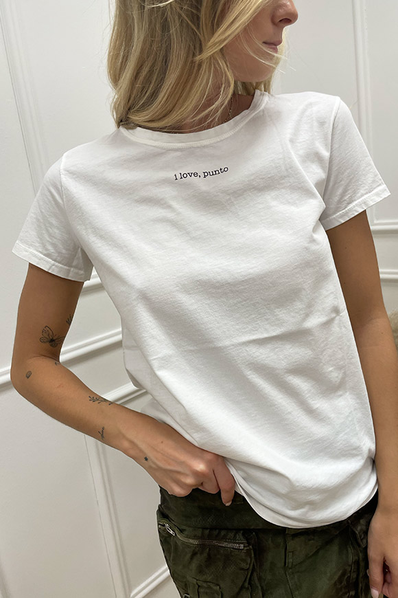 Vicolo - T shirt con scritta nera "i love, punto"