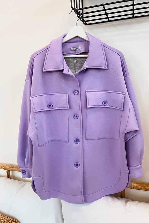 Motel - Giacca camicia lilla in neoprene