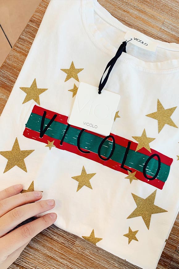 Vicolo - T shirt logo gucci e stelle