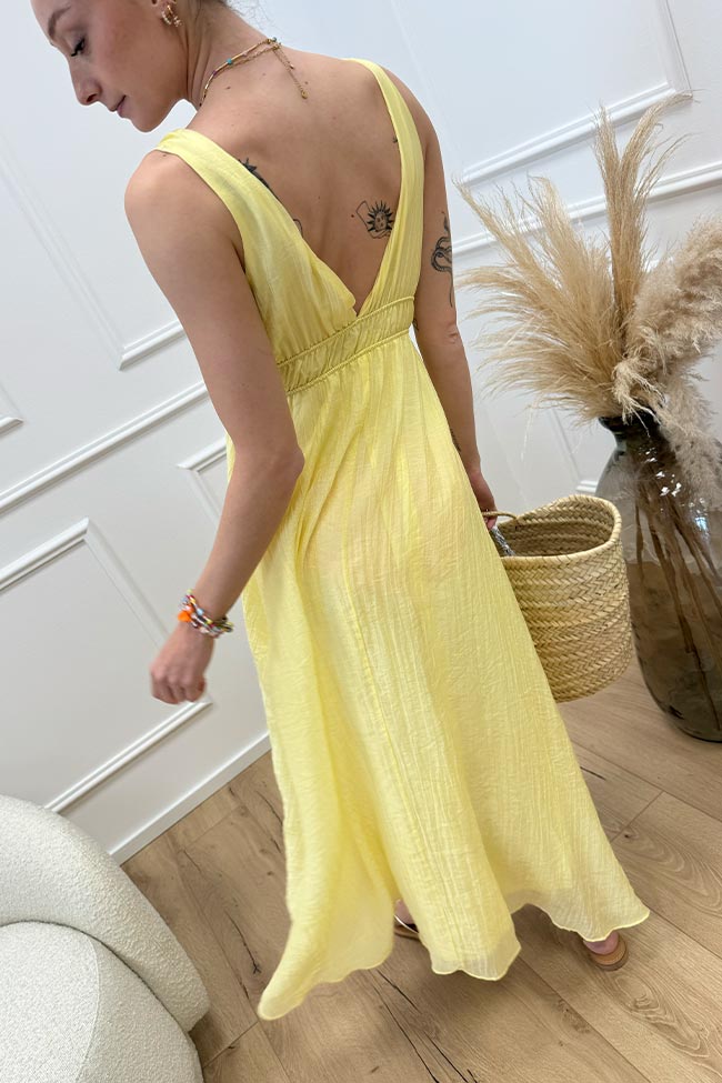 Calibro Shop - Vestito "Capri" giallo limone scollo a v