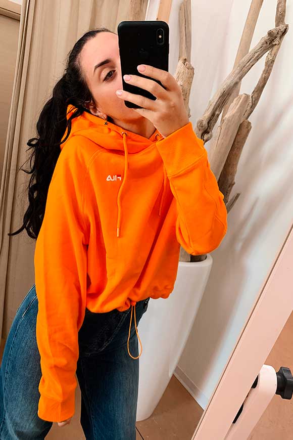 Fila - Orange hooded sweatshirt with logo