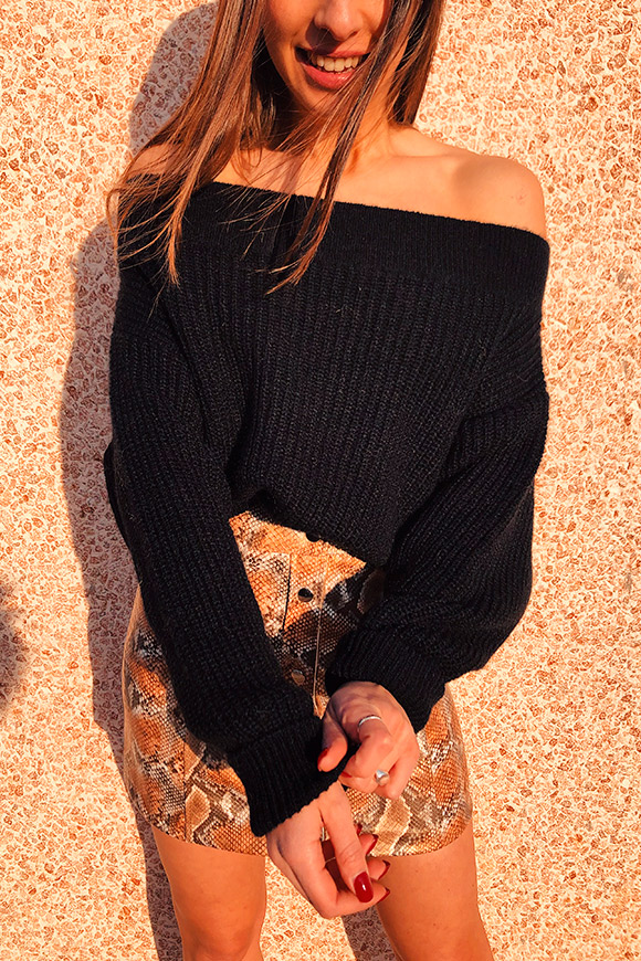 Kontatto - Black bardot mohair sweater