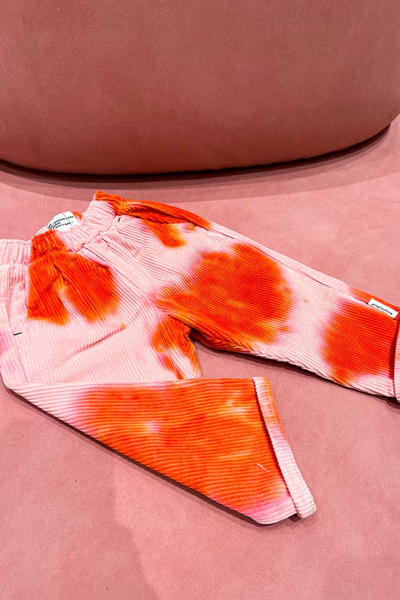 Piupiuchick - Pantaloni baby tie dye rosa e arancione