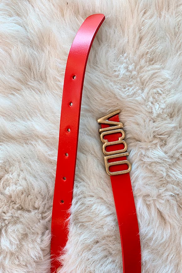 Vicolo - Low red belt with logo