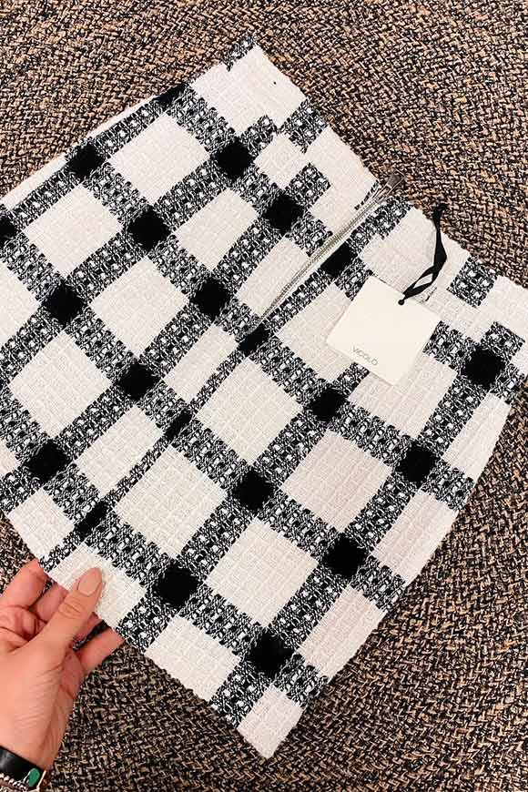 Vicolo - Black and white checked structured pencil skirt