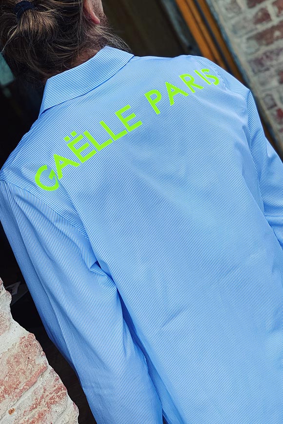 Gaelle - Camicia a righe Logo Fluo mod Balenciaga