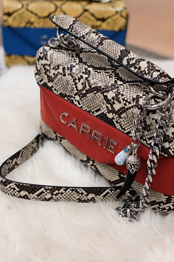 La Carrie - Medium python bag Zambesi rock / red