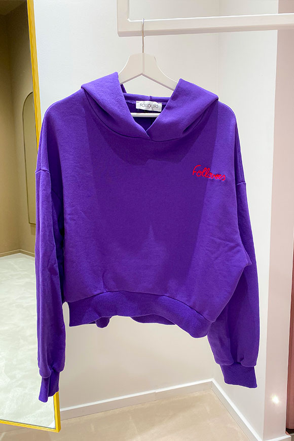 Follovers - Kylie purple crop sweatshirt