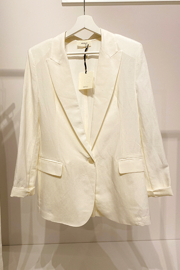 Vicolo - White single-breasted linen jacket