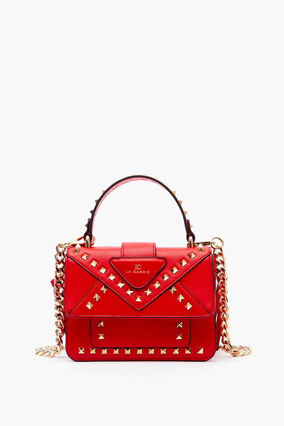 La Carrie - Thunder red midi bag with studs