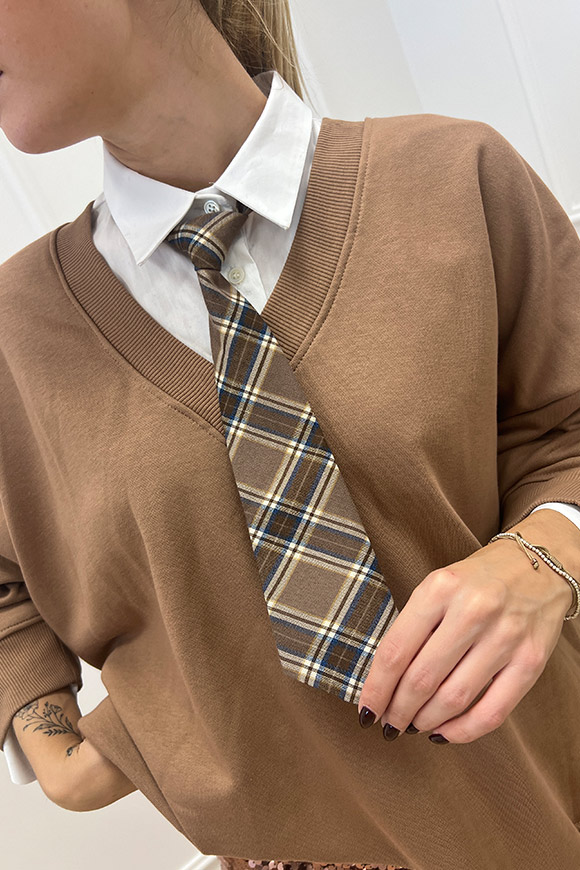 Vicolo - Cravatta check marrone