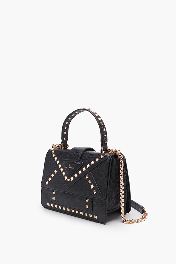 La Carrie - Black maxi Thunder bag with studs