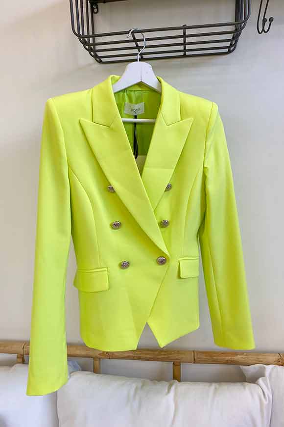 Vicolo - Lime jacket fitted with silver buttons