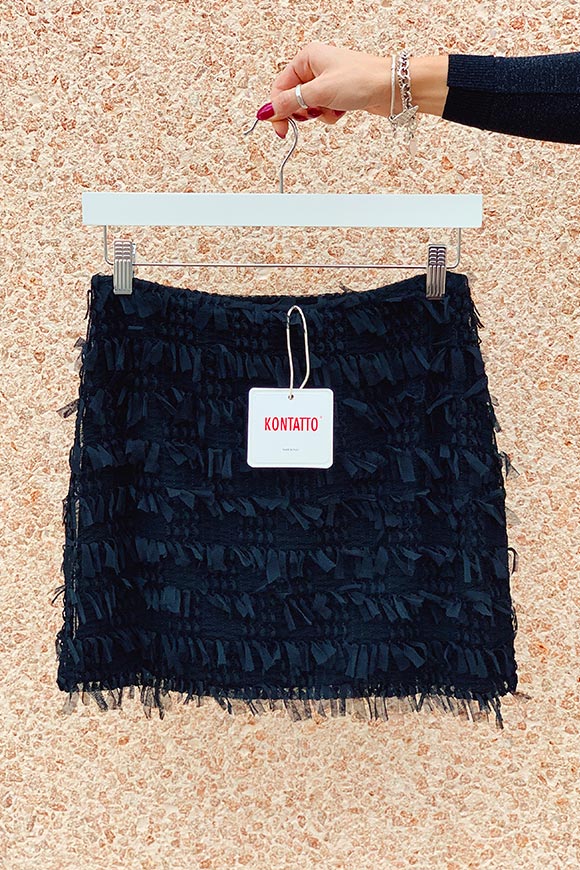 Kontatto - Black skirt with fringe