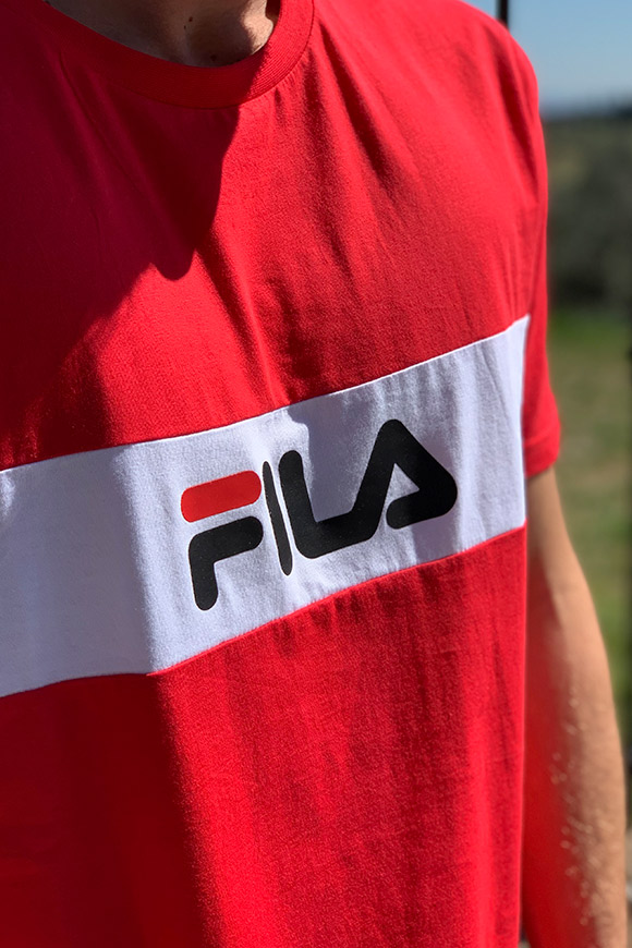 Fila - T shirt rossa con logo