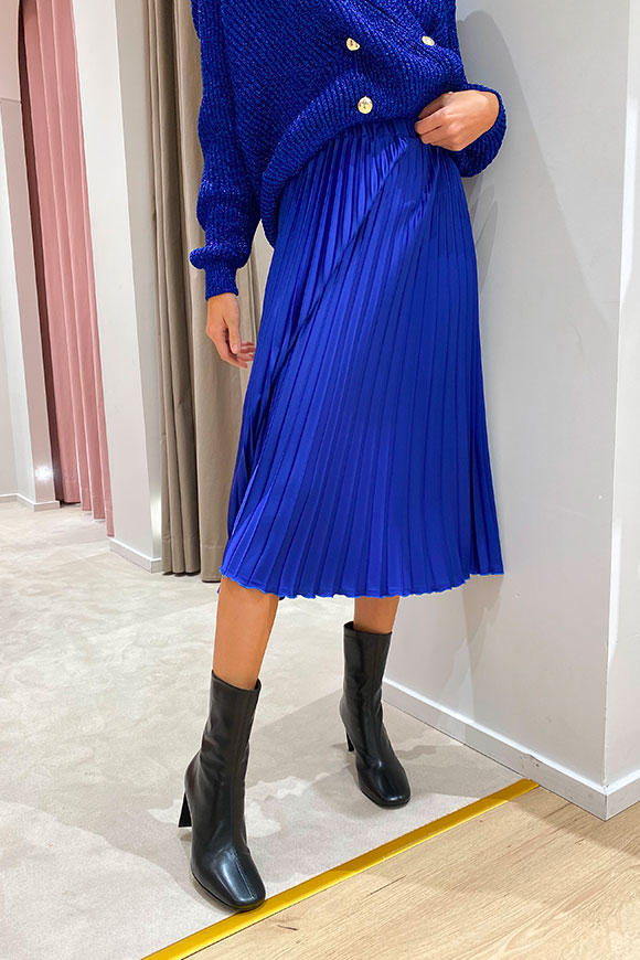 Vicolo - Bluette midi skirt in pleated satin