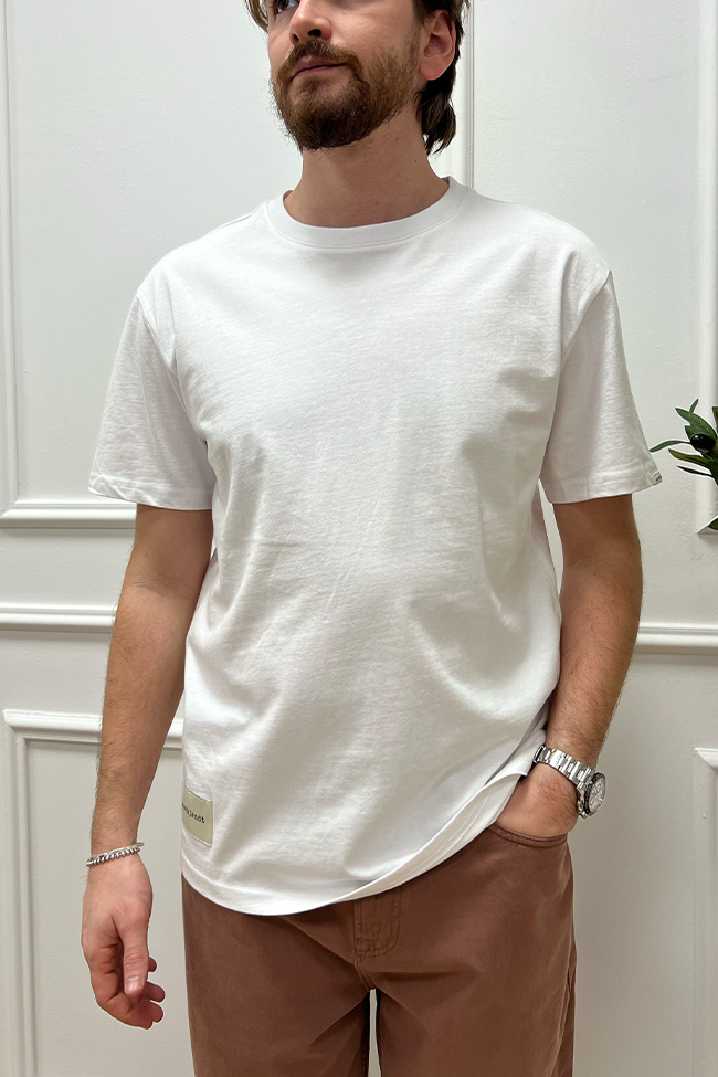 Anerkjendt - T shirt bianca basic con patch logo
