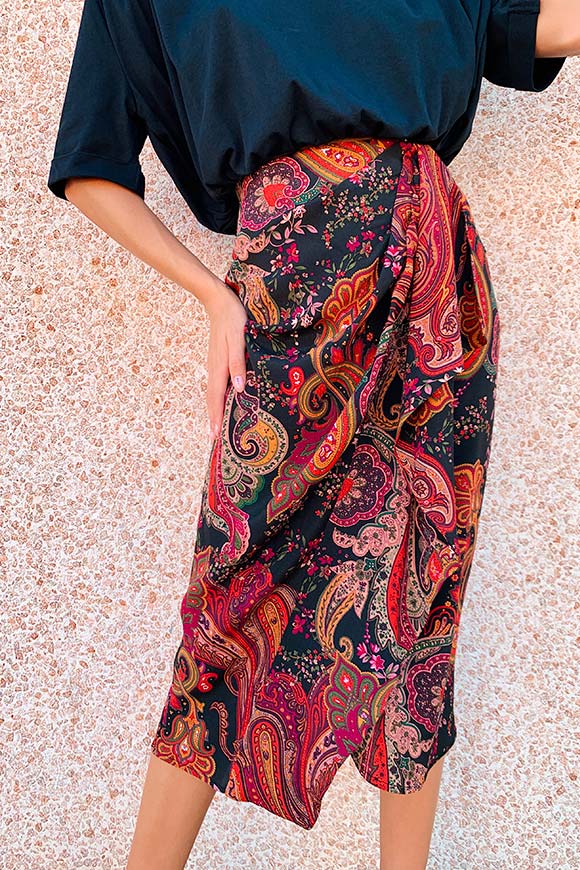 Vicolo - Midi bandana patterned longuette skirt