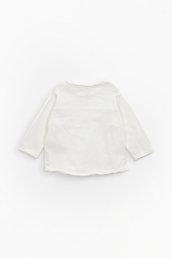 Play Up - T shirt bianca con bottoni in cocco