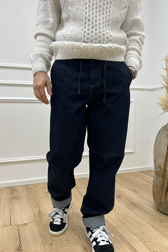 Anerkjendt - Jeans lavaggio scuro con coulisse e tasca america