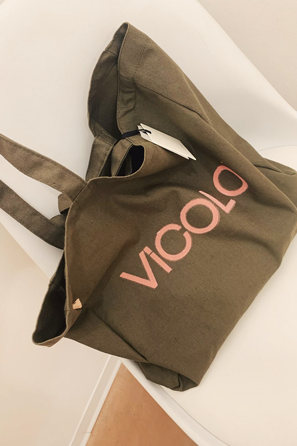 Vicolo - Military green shopper bag with "vicolo" logo