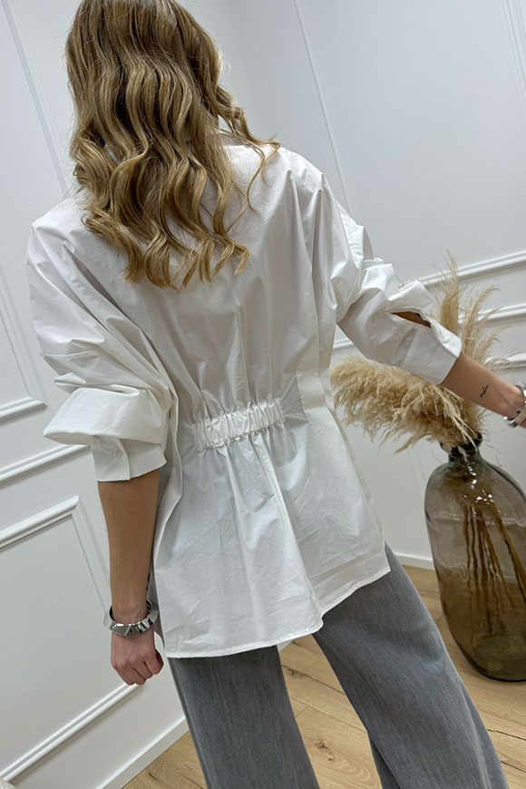 Haveone - Camicia bianca oversize con pieghe