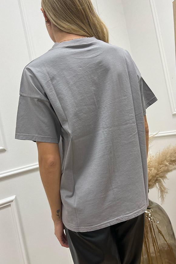 Vicolo - T shirt over pietra basic girocollo