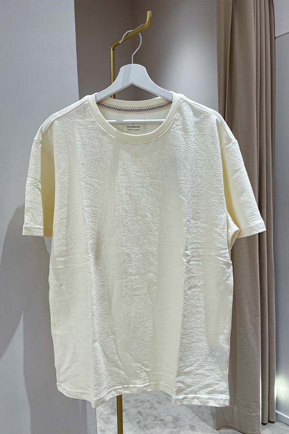 Anerkjendt - T shirt panna in cotone arricciato