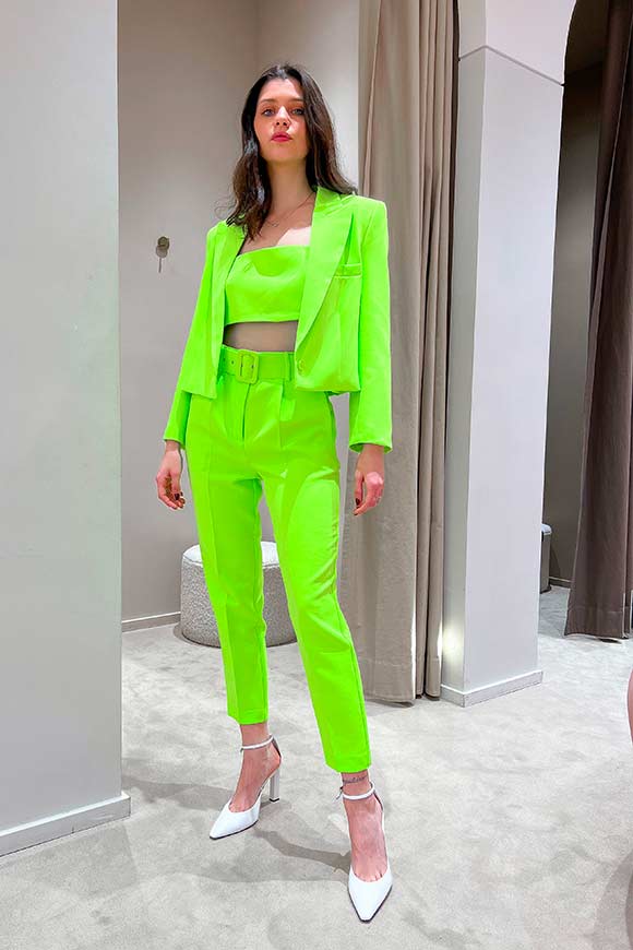 Vicolo - Neon green crop jacket in technical fabric