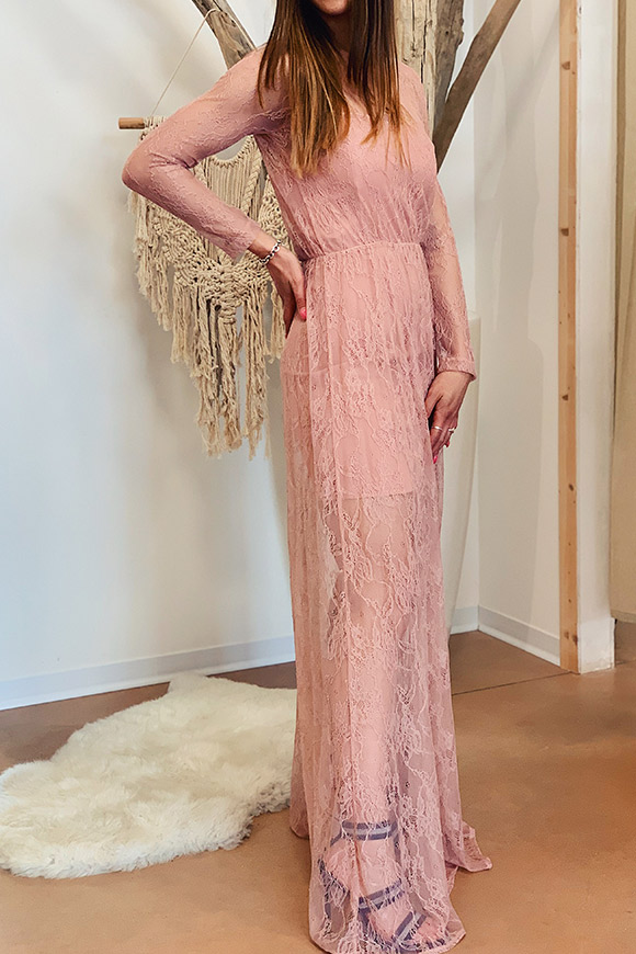 Kontatto - Powder pink lace long dress