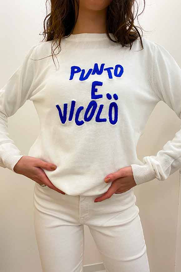 Vicolo - White "Punto e Vicolo" blue shirt