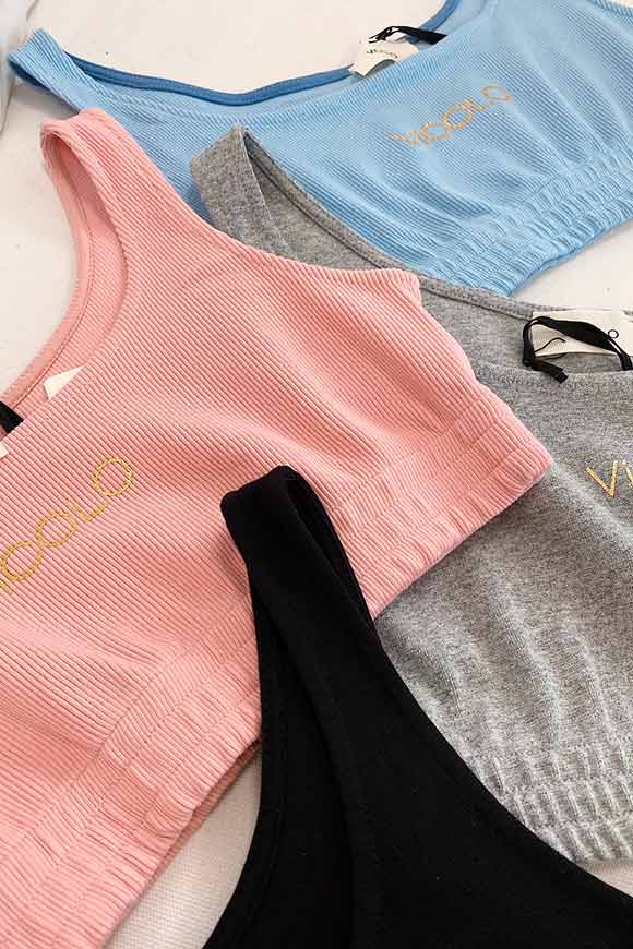 Vicolo - Gray sports top with gold logo