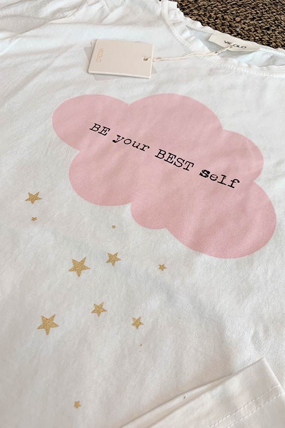 Vicolo - T shirt bianca con stampa "Be your best self"