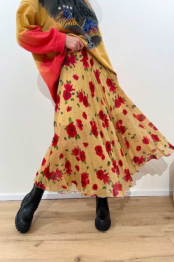Aniye By - Ida long skirt with magenta flower print