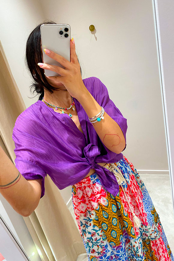 Vicolo - Purple cotton muslin blouse