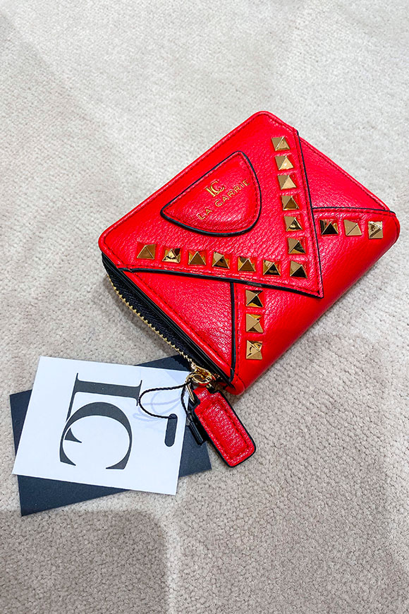 La Carrie - Red mini Thunder bag with studs