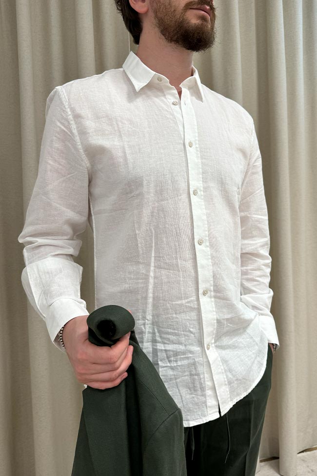 Antony Morato - Camicia bianca basic in misto cotone e lino