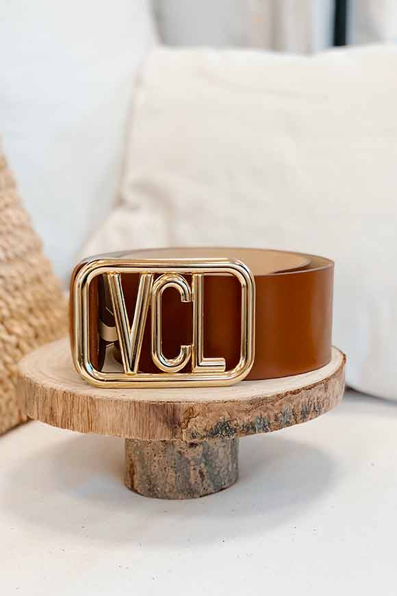 Vicolo - Cintura alta cuoio logo "VCL"