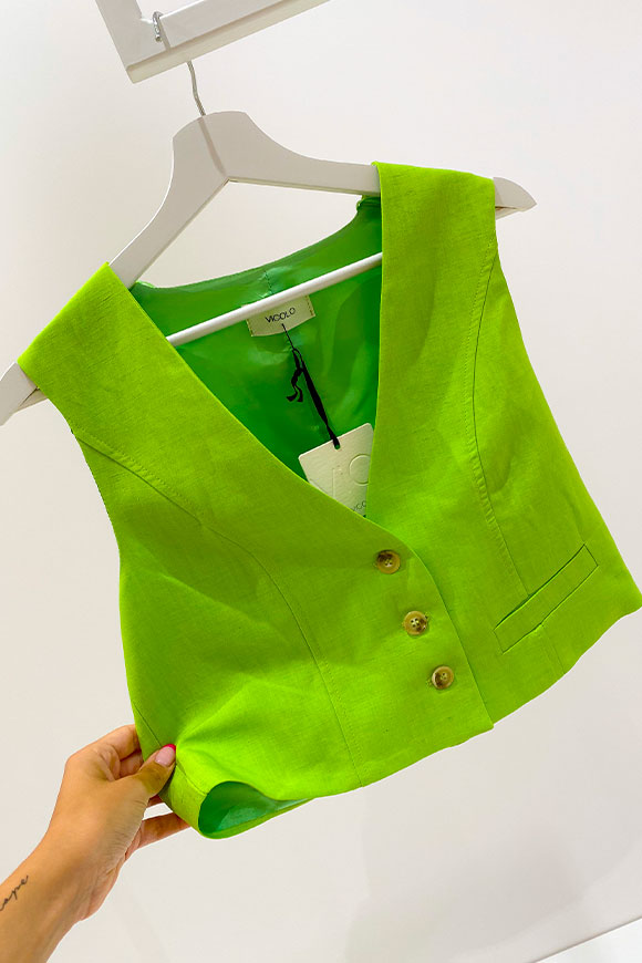 Vicolo - Apple green linen vest