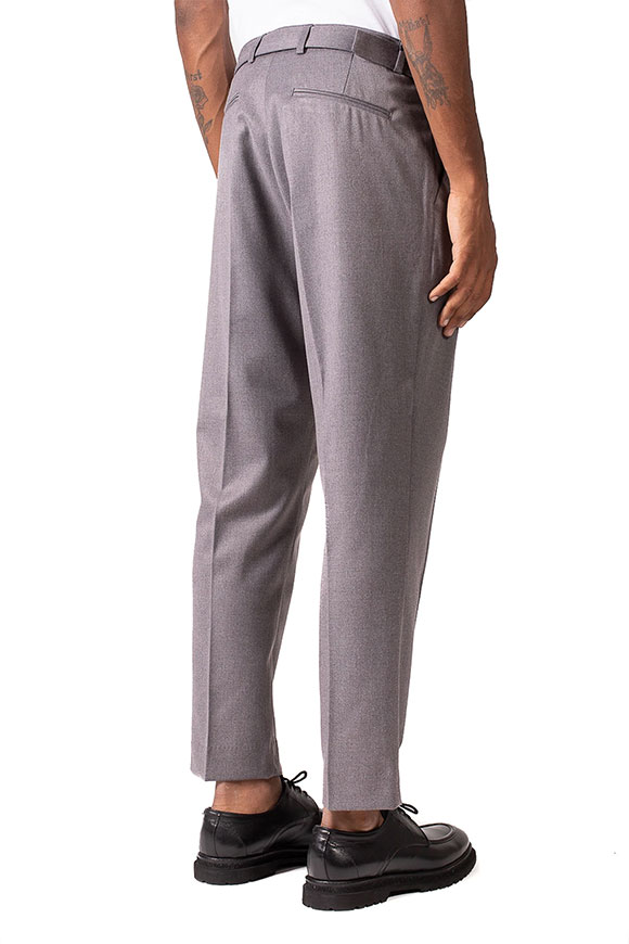 I'm Brian - Gray melange trousers with belt and pleats