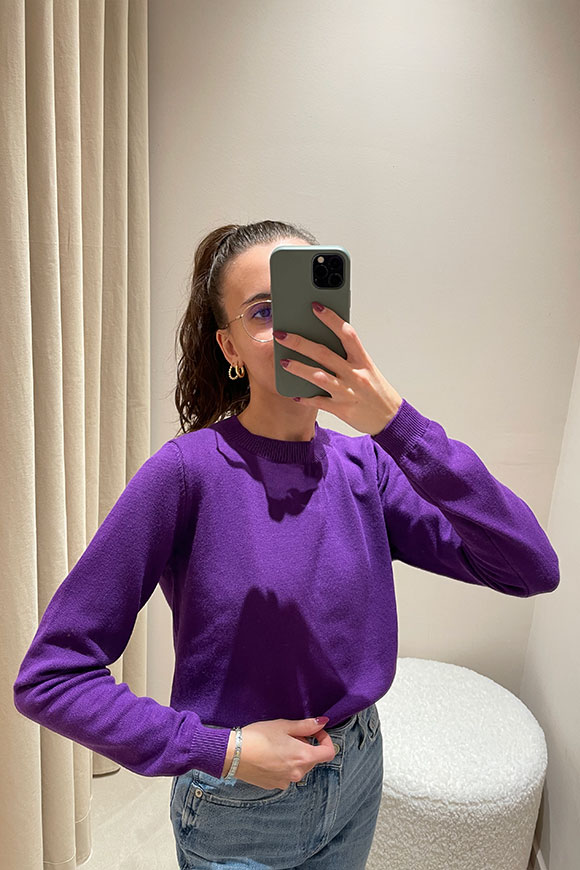 Vicolo - Basic purple crop sweater