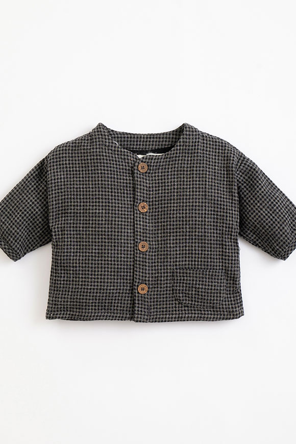 Play Up - Vichy Frame patterned gray and black shirt