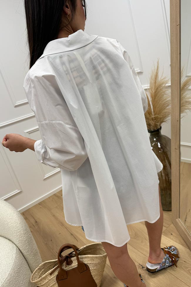 Haveone - Camicia bianca taglio irregolare in cotone