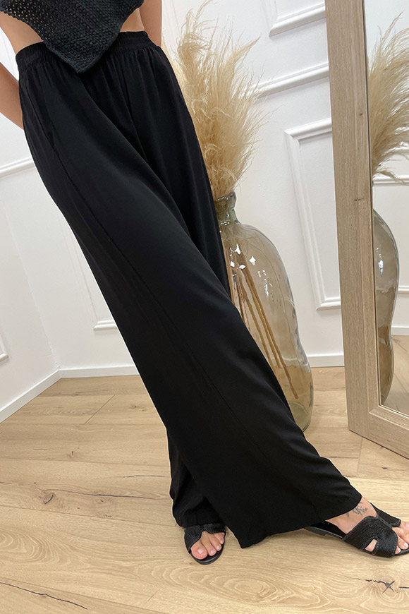 Haveone - Pantaloni neri con elastico