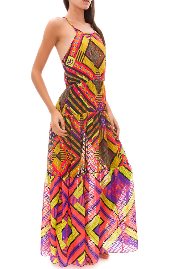 Effek - Dress frappa long geometric pattern