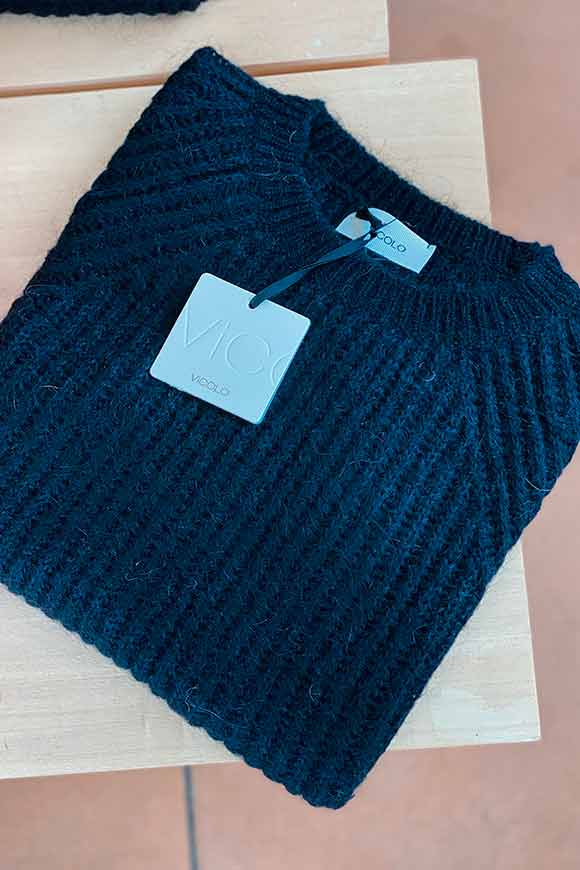 Vicolo - Maglione nero maglia inglese