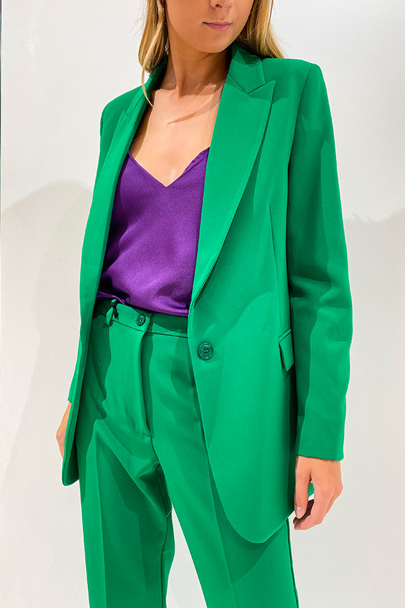 Vicolo - Single-breasted green jacket in technical fabric